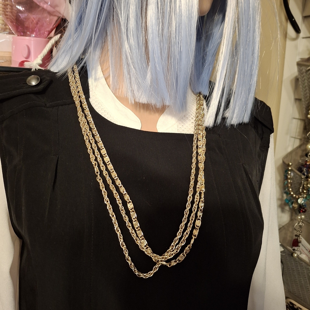 Coro Vintage Gold-Tone 3-Strand Rope Chain Necklace - Women 30"